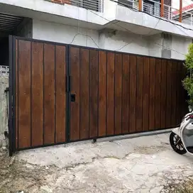 pagar besi grc serat kayu