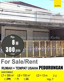 DIJUAL DAN DISEWAKAN RUMAH DAN TEMPAT USAHA DI PEDURUNGAN A4033