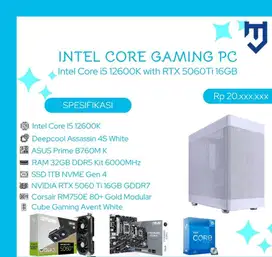 PC Gaming Intel Core I5 12600K with NVIDIA RTX 5060 Ti 16GB GDDR7