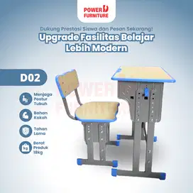 [GROSIR] Meja Sekolah Set Tipe D02 PowerD - meja kursi sekolah