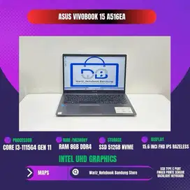 ASUS VIVOBOOK A516EAO CORE I3-1115G4 RAM 8GB SSD 512GB NVME 15.6inci