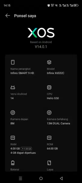 Jual hp infenik smart 9