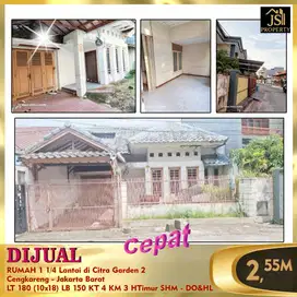 DIJUAL  RUMAH 1¼  Lantai di Citra Garden 2 Cengkareng JakBar - DO&HL