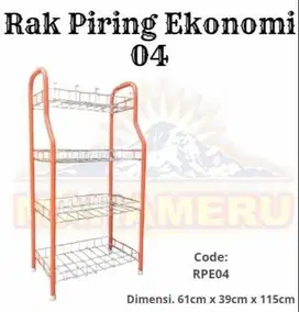 Rak Piring Ekonomi 4 Susun ( MAHAMERU )