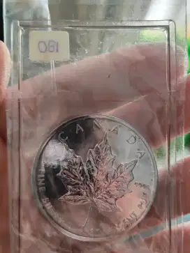 Koin perak 1 oz Canadian Maple 5 dollar fine silver