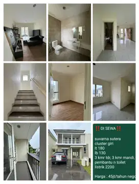 Disewakan giri suvarna sutera murah luas ada kolam gym dekat toll