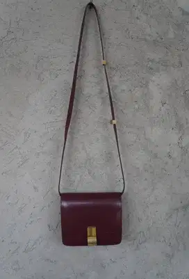 Slingbag Celine Maroon Mini | Slempang Wanita Celine Burgundy Small