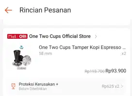 Tamper Kopi Espresso One two cups