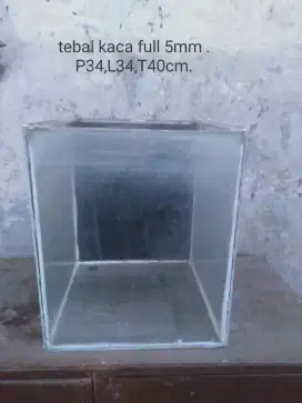 Aquarium single tank tebal kaca 5mm
