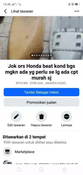 Se paket jok ors utk sepeda/motor kond bgs MLS hrg murah sj cpt dpt ya