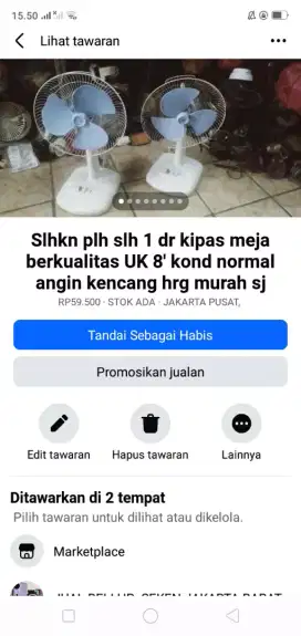 Slhkn plh slh 1 dr kipas angin meja berkualitas kond normal hrg murah