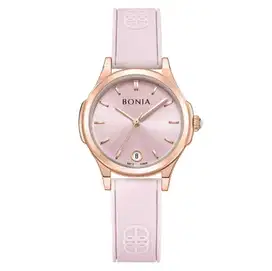Jam Tangan Wanita Bonia La Luna Pink Silikon Strap Analog Original