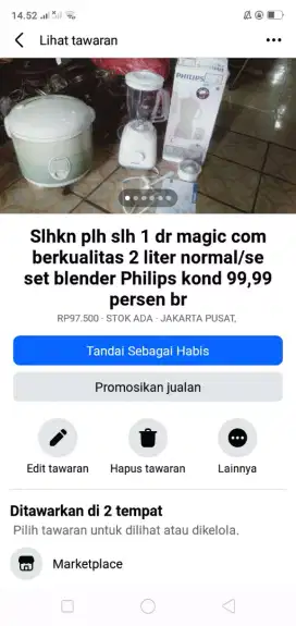 Slhkn plh slh 1 dr magic com/sblh nya kond normal murah sj cpt dpt