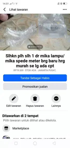 Slhkn plh slh 1 dr mika lampu utk sepeda/motor brg baru hrg murah sj