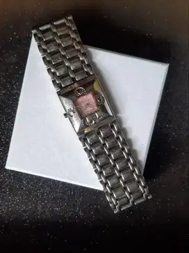 Jam Tangan Wanita Vintage Espri* warna silver pink