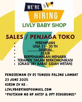 Lowongan Jaga Toko SPG Sales Marketing