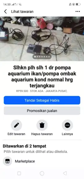 Slhkn plh slh 1 dr pompa aquarium ikan berkualitas kond hdp murah sj