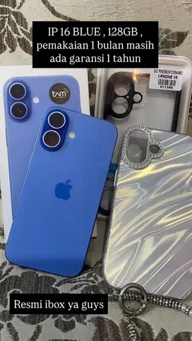 Iphone 16 128gb ibox baru 1 bulan pakai