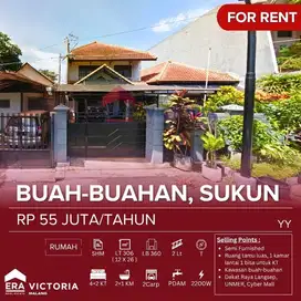 Disewakan Rumah lokasi strategis dekat sekolah, kampus, mall