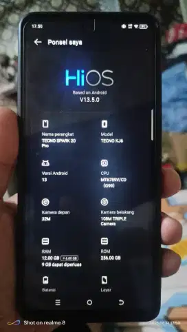 Tecno spark 20 ram 12/256