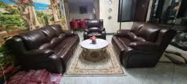 sofa kulit 321 baru custom pakai jual santai saja