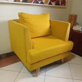 Sofa  single sitter kuning lemon