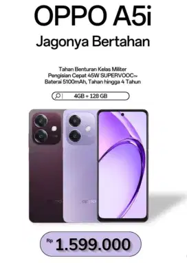 TERBARU READY HP OPPO A5i || RAM 4+4 ROM 128 || BISA COD GRATIS ONGKIR