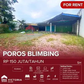 Disewakan rumah lahan luas pinggir jalan besar, akses kendaraan besar