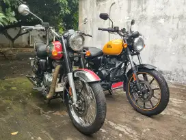 Kredit/TT Royal Enfield 350 Classic Chrome Red modif knalpot Meteor