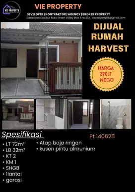 Jual Cepat Rumah Cantik Siap Huni Sudah Renov. Harvest City Cibubur.