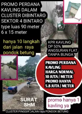 Tanah kavling di CLUSTER mewah bisa kpr