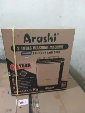 Mesin cuci 2 tabung arashi kap 6kg