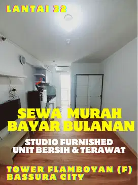 SEWA MURAH BISA BAYAR BULANAN STUDIO FURNISHED TOWER F BASSURA CITY
