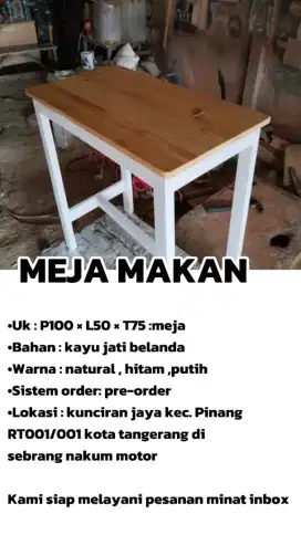 Meja makan kayu jati belanda