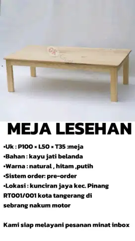 Meja lesehan kauu jati belanda