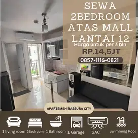 2BR sewa full furnished atas mall /3bln lt 12 apartemen bassura city