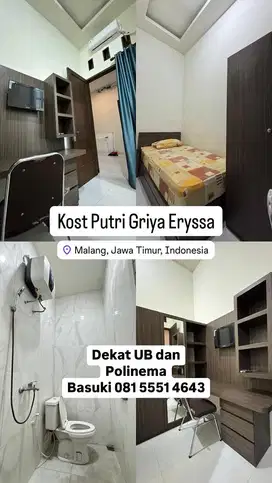[Segera Pesan] Kost Putri Griya Eryssa Dekat Universitas Brawijaya