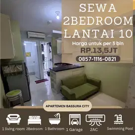 2BR sewa full furnished lt 10 samping mall apartemen bassura city
