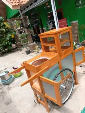 Gerobak pentol kayu jati belanda