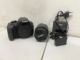 Kamera DSLR Canon EOS 1200D + lensa kit 18-55mm. Cocok untuk pemula