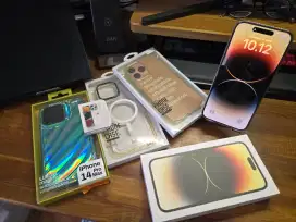iPhone 14 Pro Max 128GB Gold ex IBOX kondisi mulus like new + bonus