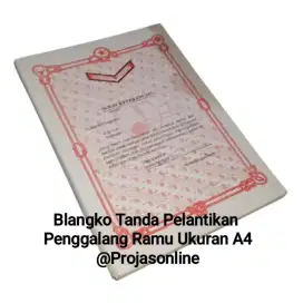 Blangko Tanda Pelantikan Penggalang Ramu Ukuran A4