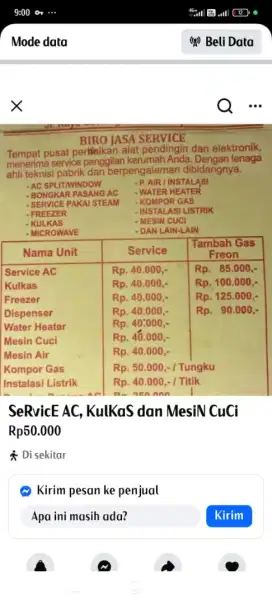 Service dan bongkar pasang ac