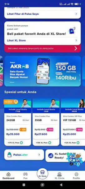 KARTU SAKTI XL XTRA COMBO VIP PLUS Diskon 90%