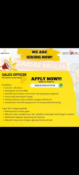 Lowongan Kerja Sales Gadai