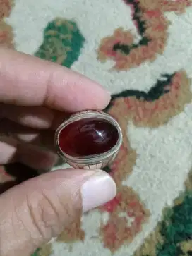 Jual batu akik darah ring perak