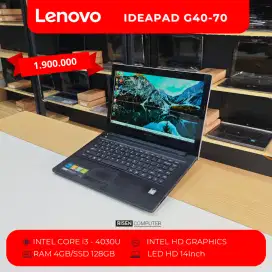 Laptop Lenovo G40-70 RAM 4GB SSD 128GB HD 14inch Notebook Second Seken