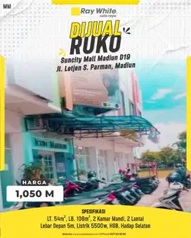 ruko tengah kota Madiun dalam kawasan mall