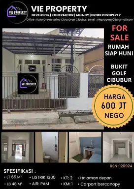 TURUN HARGA LAGI DIJUAL RUMAH DI BUKIT GOLF CIBUBUR
