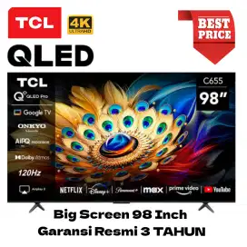 TCL QLED PRO 4K GOOGLE TV 98 Inch T-Screen Pro 98C655 ONKYO & Dolby